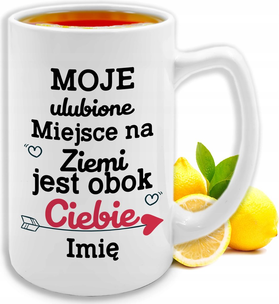 Bögre Nagy Fehér XXL 413ml A hely a Földön melletted Love Minták