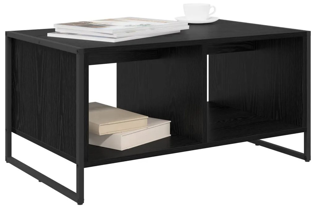 vidaXL Dohányzóasztal Fekete tölgy 80 x 50 x 40 cm Faanyag