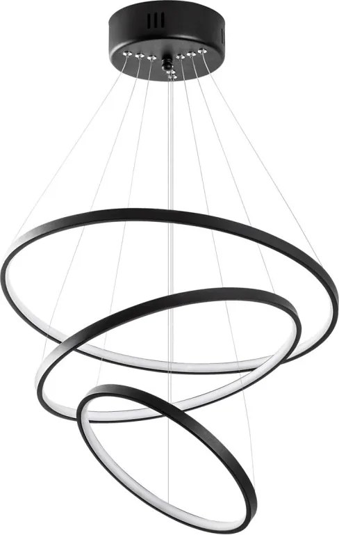 Simit 13697 fekete fém LED függőlámpa, 50 x 50 cm