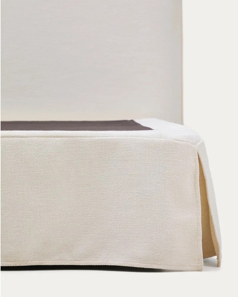 Fehér kárpitozott franciaágy 180x200 cm Jaira – Kave Home