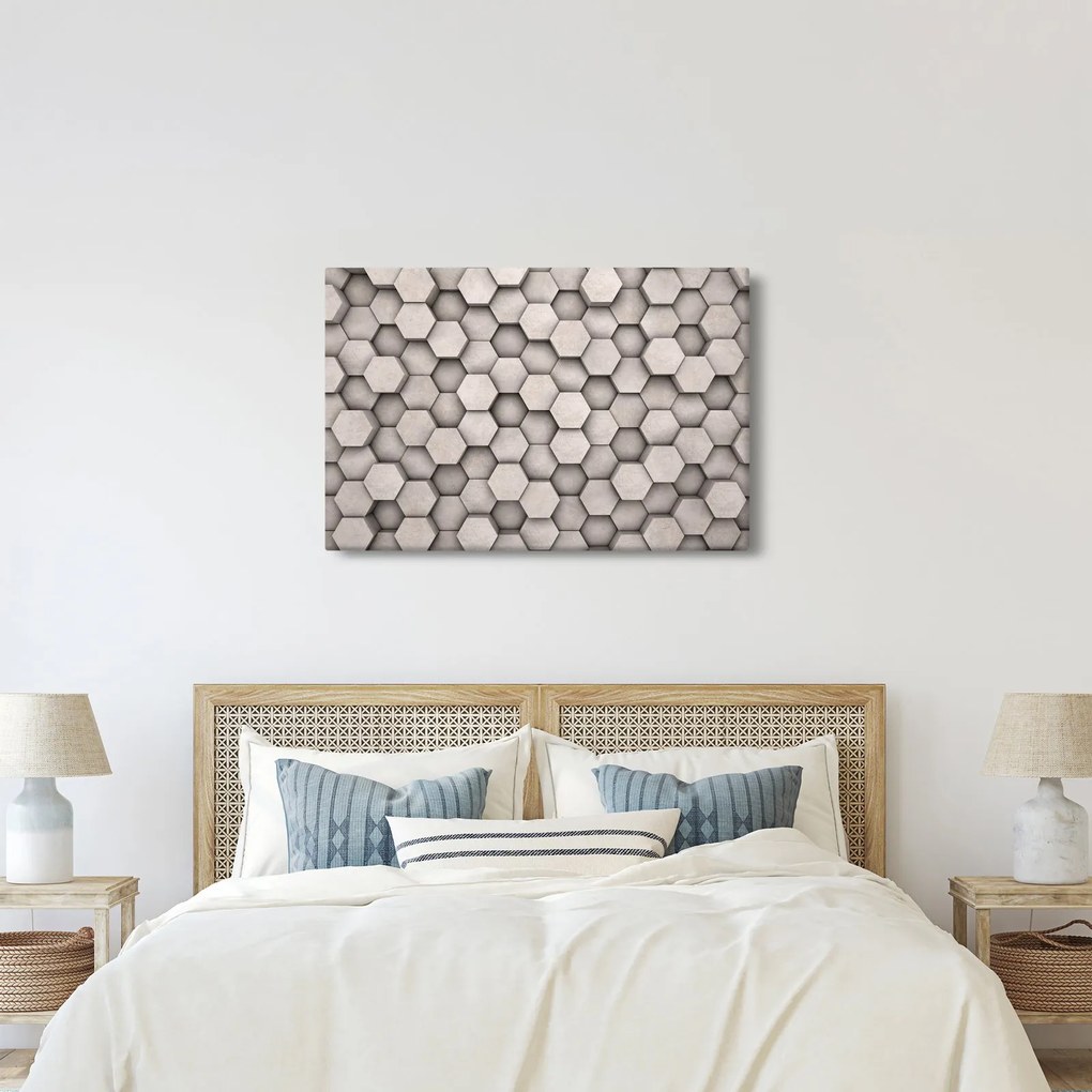 Kép - Hatszögek beton kivitelben (90x60 cm)