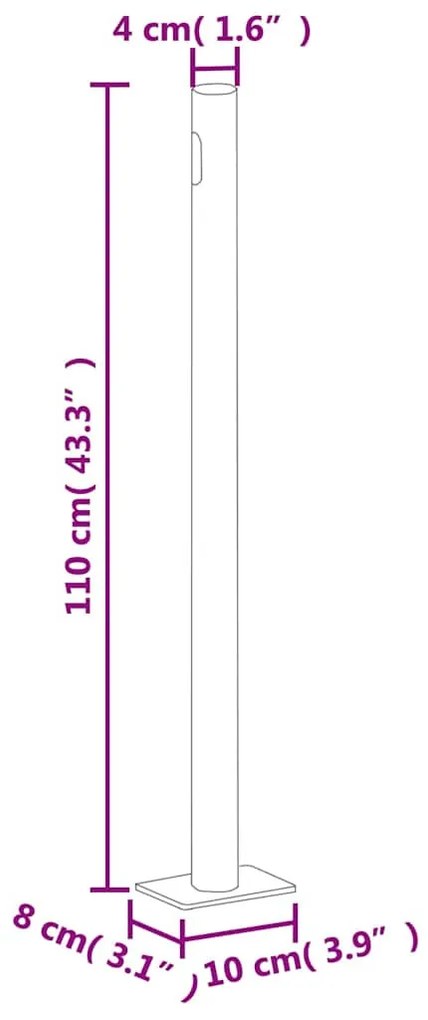 fekete behúzható oldalsó napellenző 180 x 600 cm