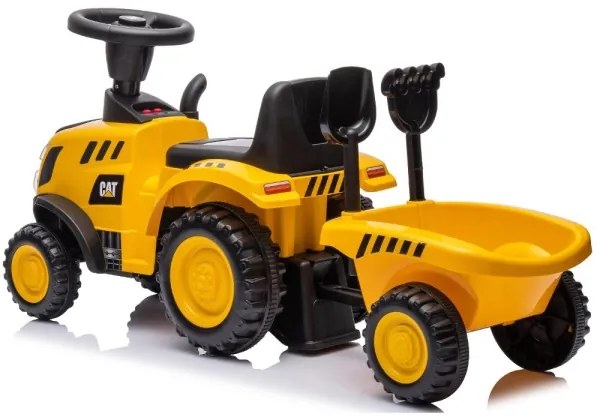 Push autó traktor CAT 2xAA sárga/fekete