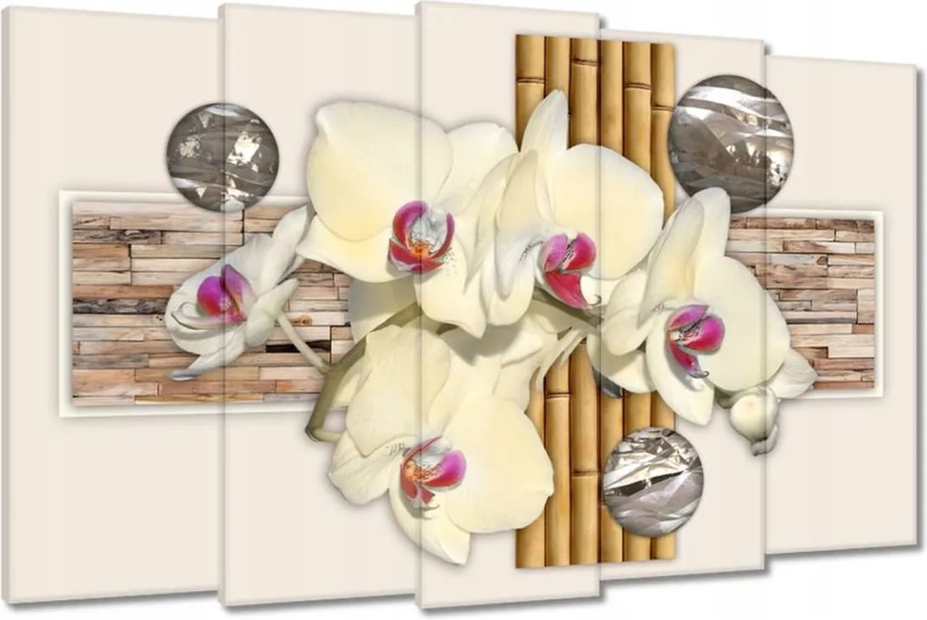 Vászonkép 150x95 Virágmintás bambusz