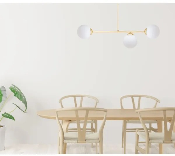 Csillár rúdon FIRA 3xE27/60W/230V arany