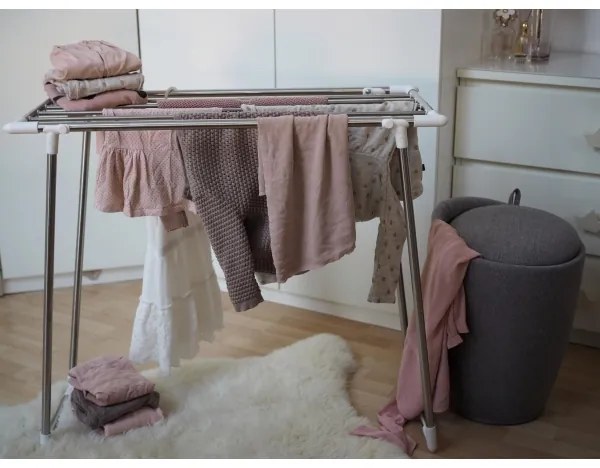 WENKO 3774020100 - Ruhaszárító PROFI SINGLE 87x79 cm rozsdamentes acél/ezüst/fehér