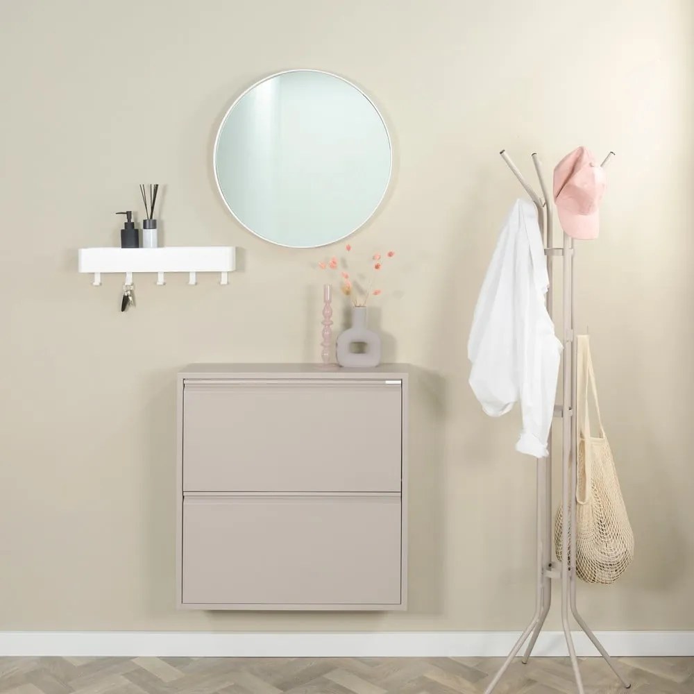 Szürkésbarna fém billenő ajtós cipőtartó 75x77,5x22,5 cm Billy – Spinder Design