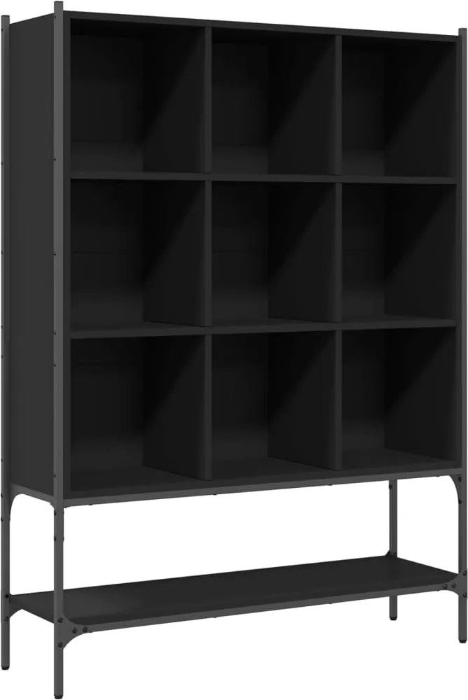 vidaXL fekete szerelt fa könyvszekrény 102x30x141,5 cm