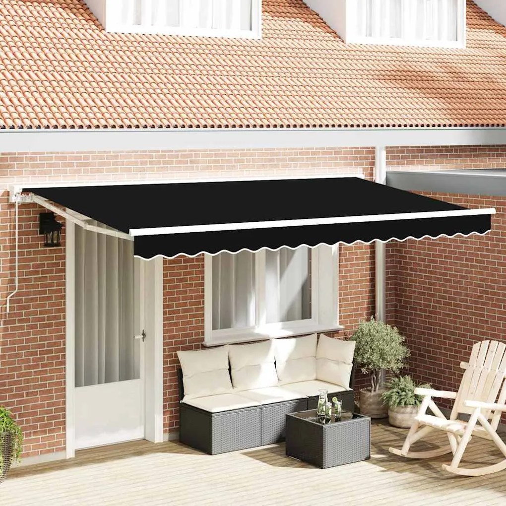 Behúzható napellenző Fekete 400x200 cm szövet