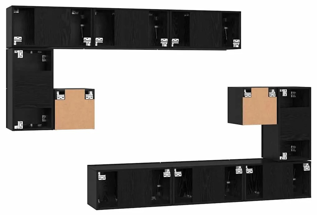 TV szekrény garnitúra 10 pcs Musta tammi 60 x 30 x 30 cm