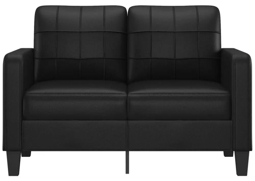 2 személyes fekete műbőr kanapé 120 cm