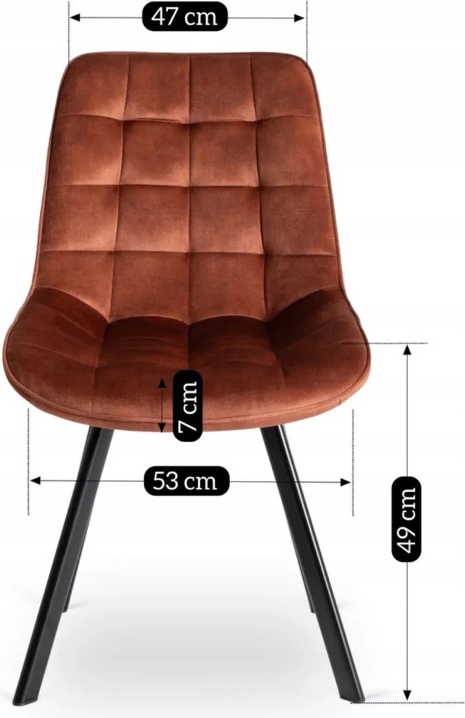 Szék rozsdabarna színben, bársony kárpittal. RICK