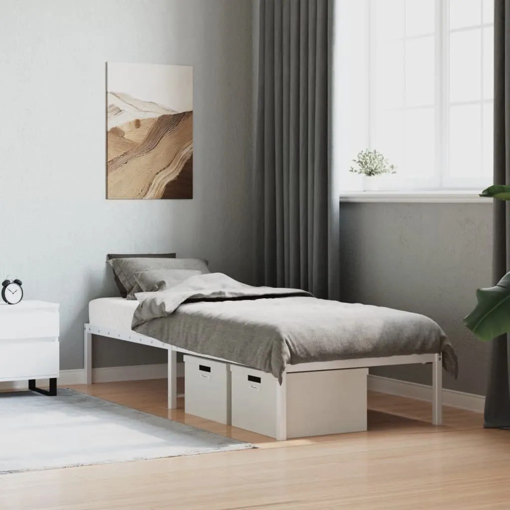 fehér fém ágykeret 80x200 cm