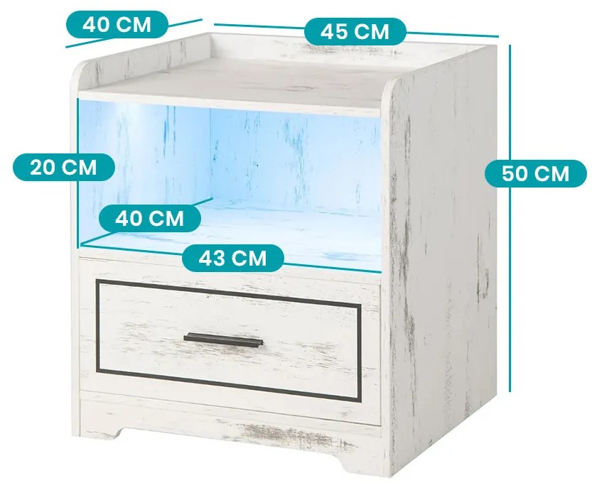 Vintage stílusú okos éjjeliszekrény