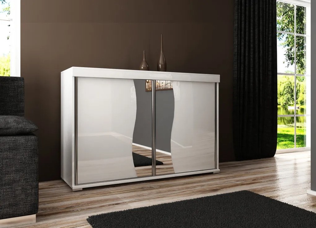 Tablet 2 140 Tolóajtós Komód 140cm, Fehér