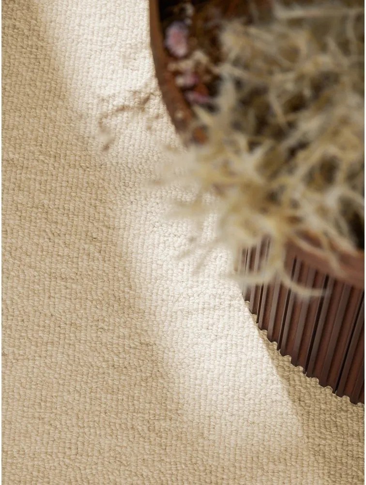 Bézs kézi szövésű gyapjú kerek szőnyeg ø 200 cm Puristic Knots – Elle Decoration