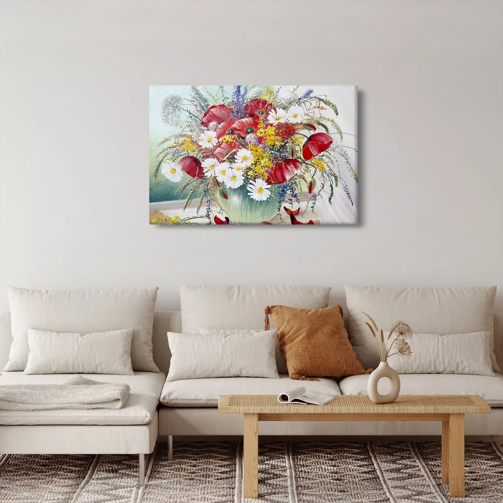 Egy váza képe vadvirágokkal (90x60 cm)