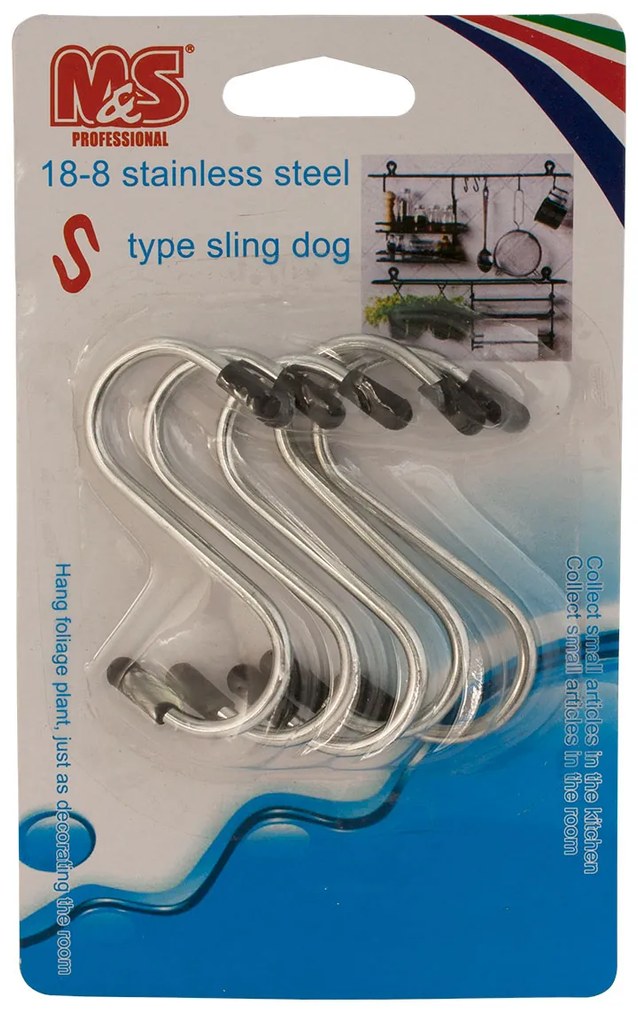 Univerzális rozsdamentes acél kampók 5 db, 5-es méret, 2-es méret, rozsdamentes acél kampóval. M