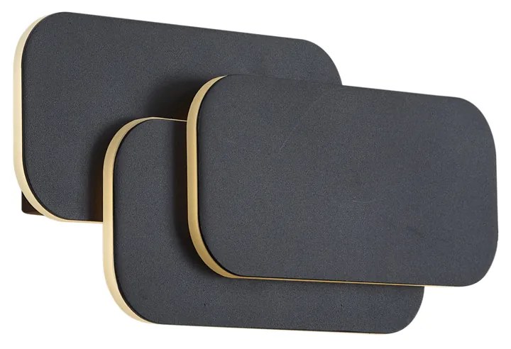 Modern fekete fali lámpa LED-del, 3 lépésben dimmelhető - Dias