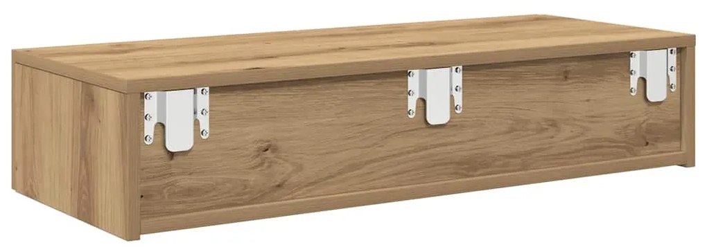 Falipolc fiókokkal artisian tölgy 80x33x17 cm műszaki fa