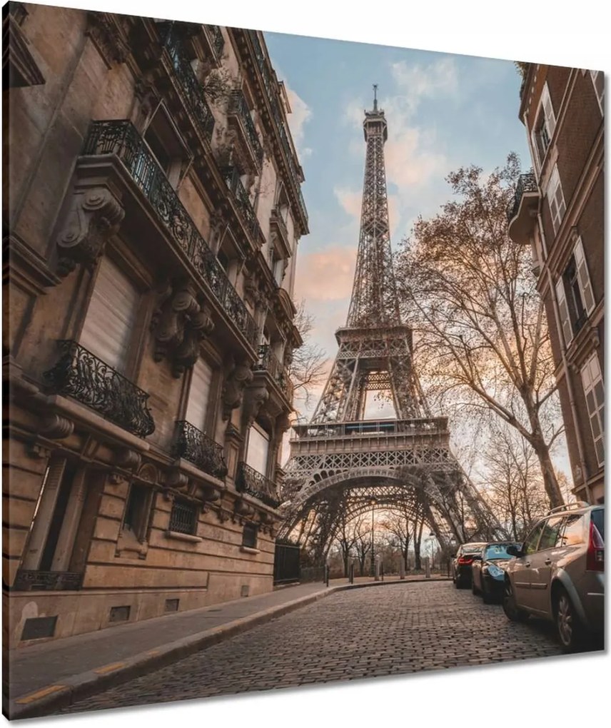 Vászonkép 80x80 Eiffel-torony Párizs utca