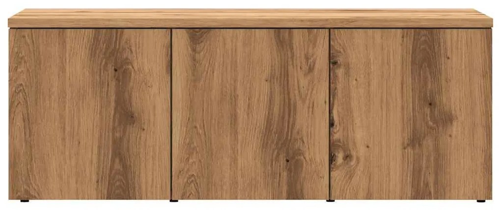 kézműves tölgy színű szerelt fa TV-szekrény 80x34x30 cm