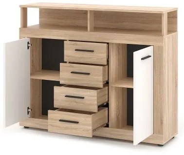 Komód RUNA sonoma tölgy/fehér