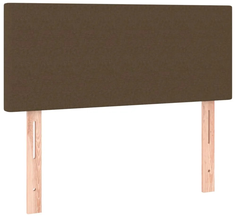 barna szövet rugós és LED-es ágy matraccal 120 x 200 cm