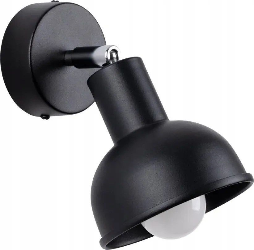 Fali lámpa fekete kerek olvasó az ágy felett a hálószobába Sollux