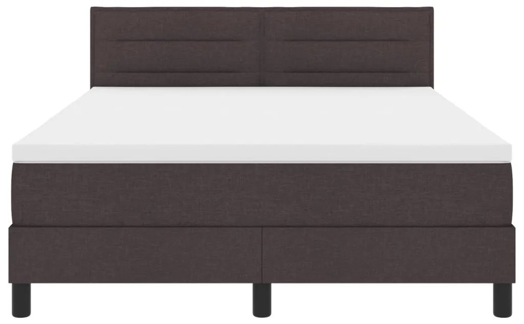 Boxspring Ágy Matraccal és LED-del Sötétbarna 160x200 cm Szövet