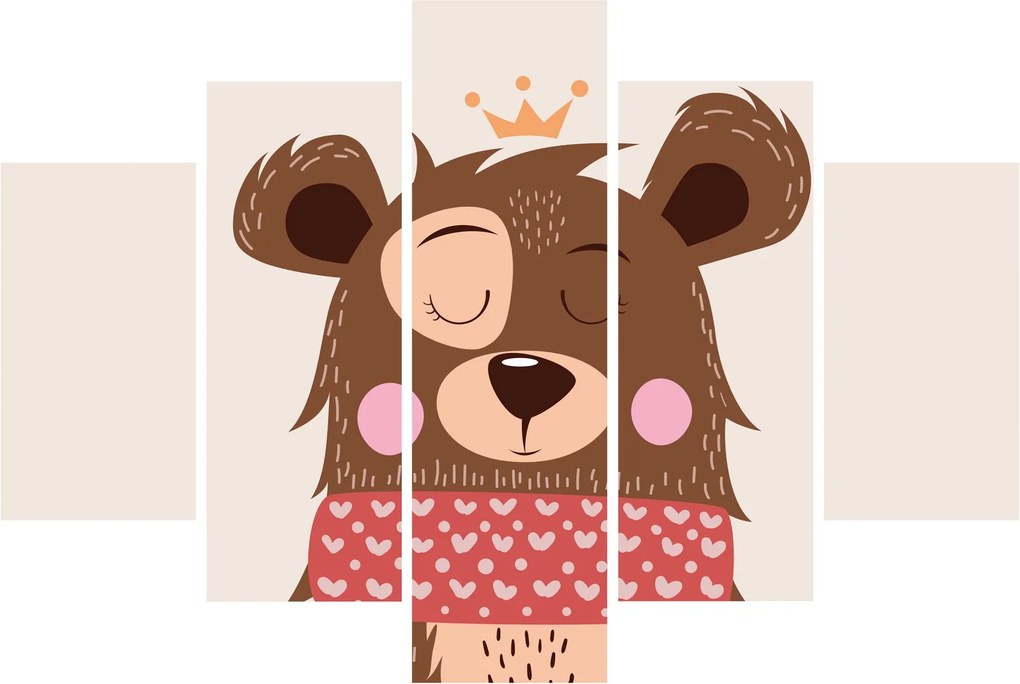 Kép - Teddy maci piros sállal (150x105 cm)