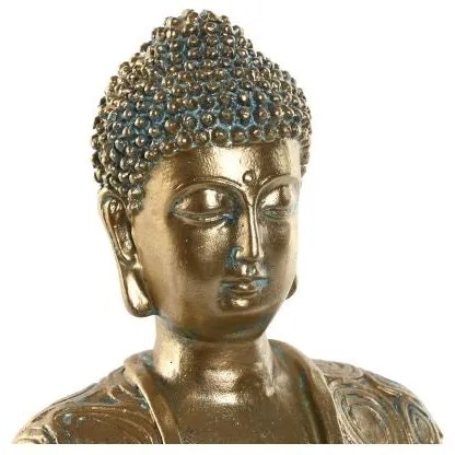 Dekoratív Imádkozó Buddha antikolt arany 24 cm