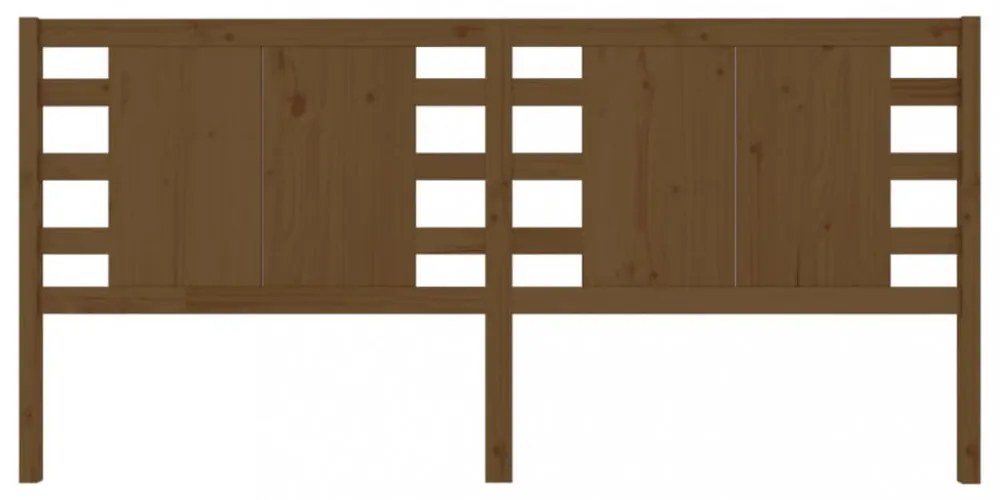 mézbarna tömör fenyőfa fejtámla 126 x 4 x 100 cm