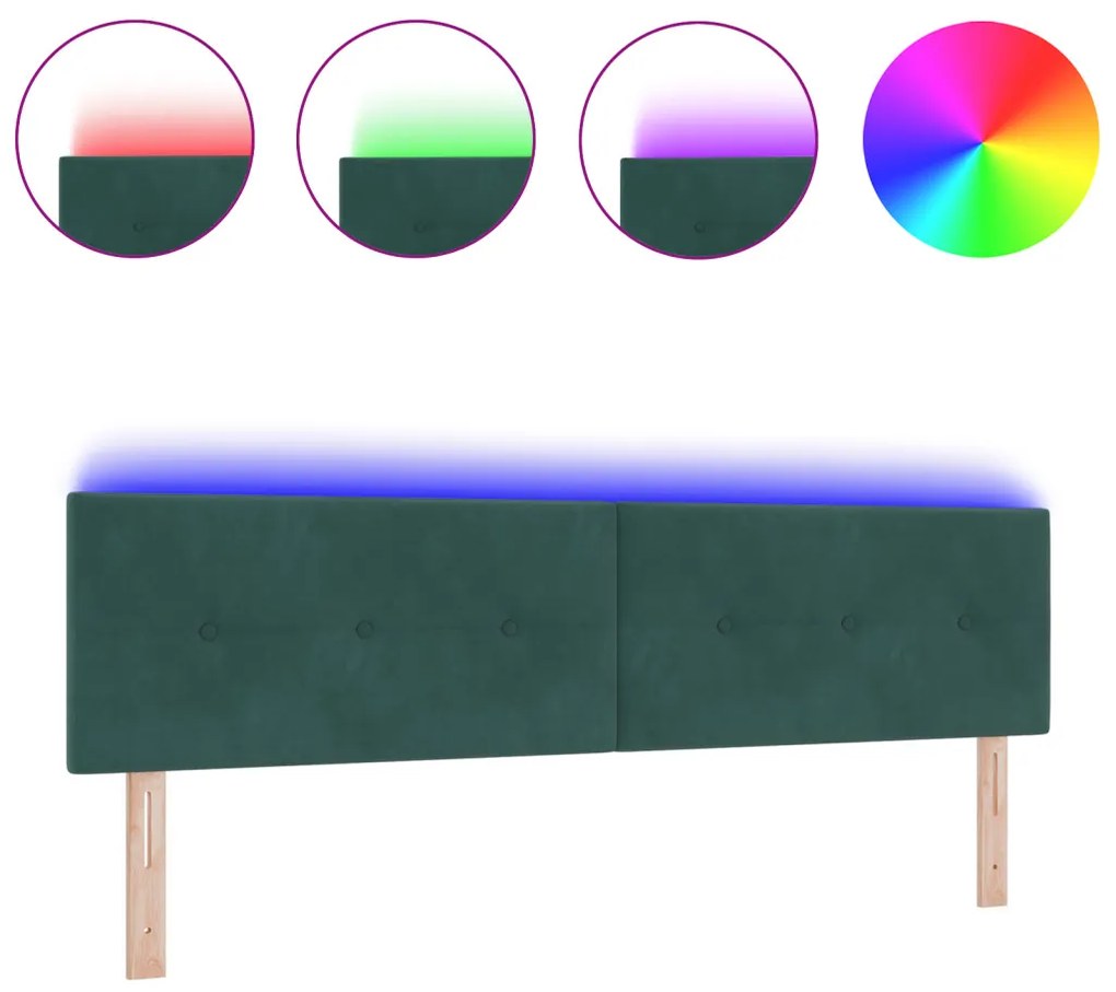 LED Fejtámla Gombos Bőrhatású Sötétzöld 90 cm