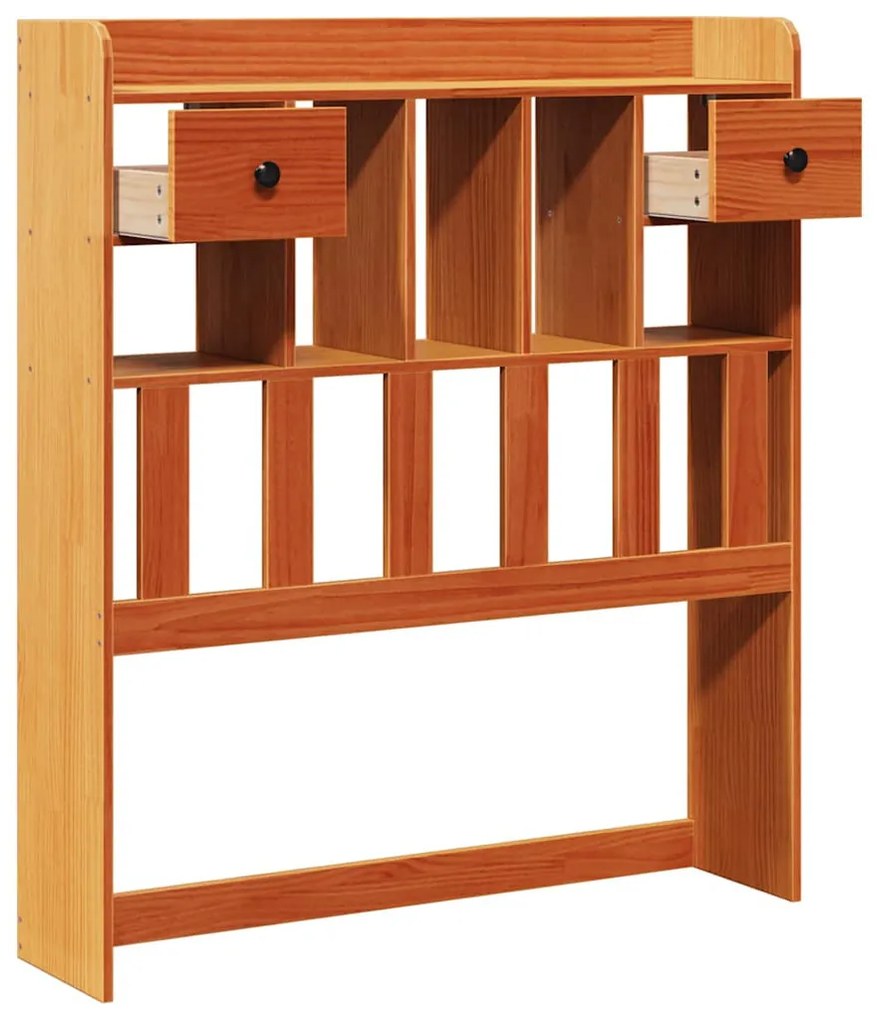 viaszbarna tömör fenyőfa fejtámla tárolóval 75 cm