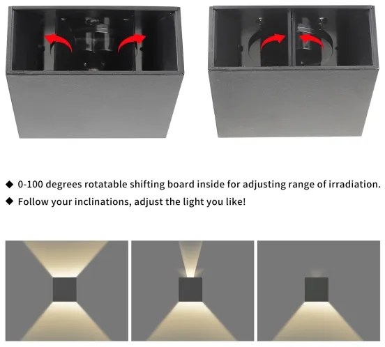 Brilagi - DOUBLERAY LED kültéri fali lámpatest, 4W, 230V, antracit, IP65