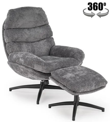 Dario fotel lábtartóval és hintázó funkcióval szürke