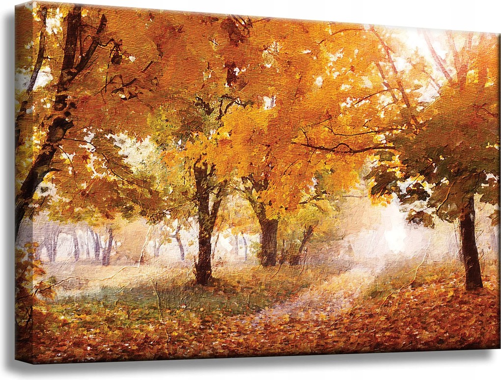 Vászonkép Olajfestmény Őszi erdő 60x40 cm Ajándéknak is tökéletes