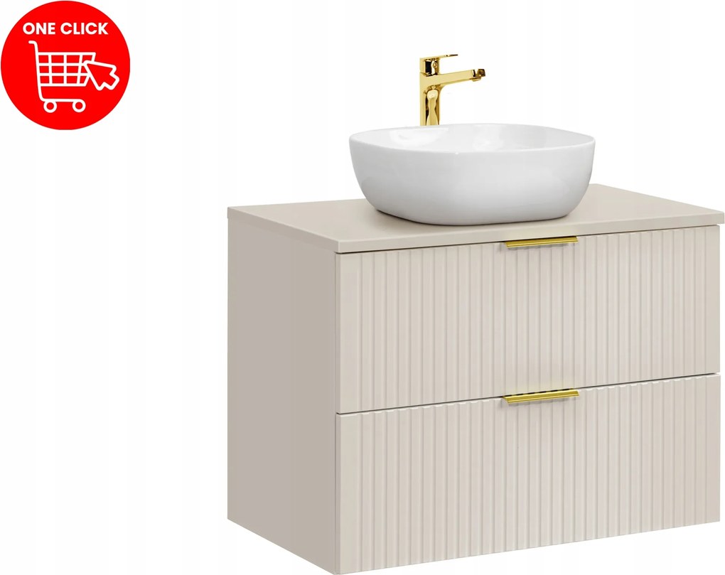 80cm-es bútorszett Smile pulttal és pultra szerelhető mosdóval