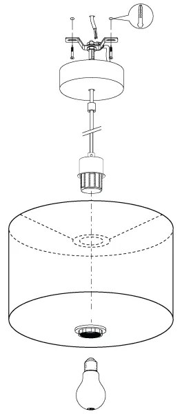 Eglo 99042 - Csillár zsinóron MASERLO 1xE27/40W/230V