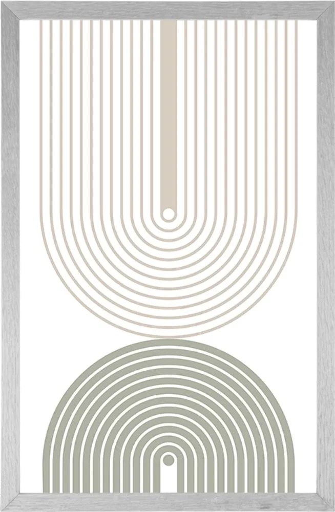 Poszter minimalista szivárványok Mid-Century.