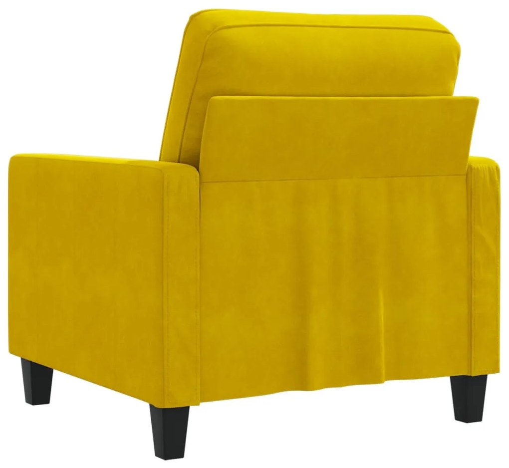 sárga bársony kanapéfotel 60 cm