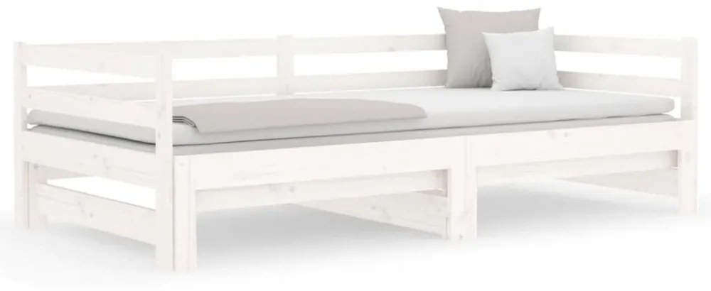 fehér kihúzható nappali ágy matrac nélkül 80x200 cm