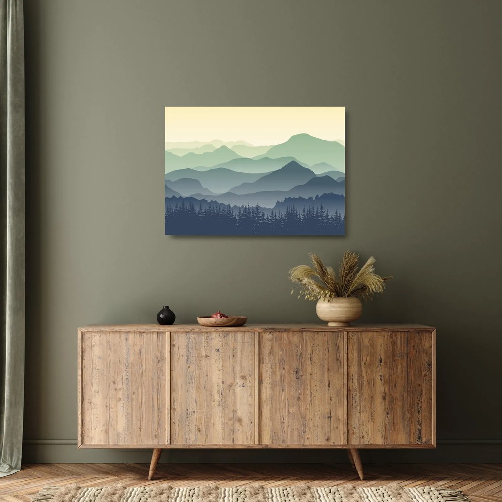 Üveg kép - Forest Mountain (70x50 cm)