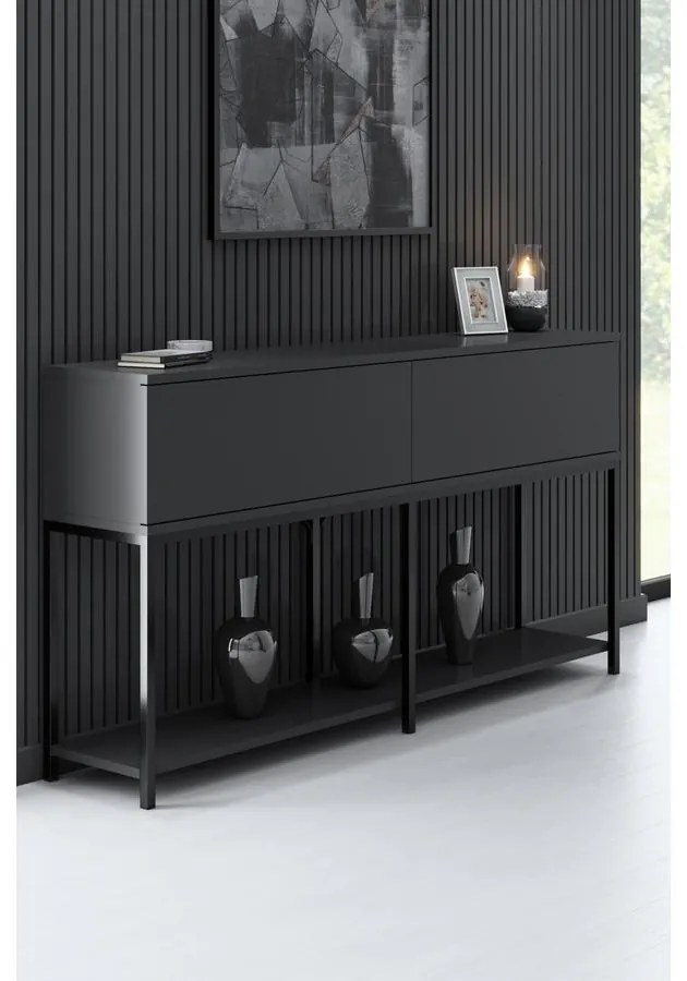 Konzolasztal Lord - Anthracite, Black