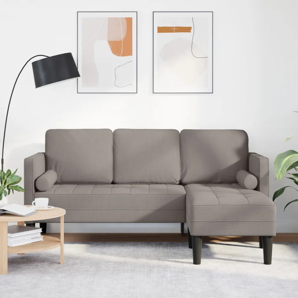 3-Fős Sarokkanapé Bézs 160 cm Szövet