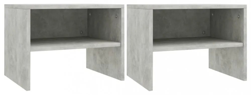 2 db betonszürke szerelt fa éjjeliszekrény 40 x 30 x 30 cm