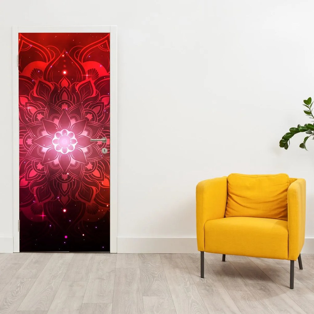 Fotótapéta ajtóra - Piros absztrakció (95x205cm)
