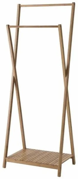 Bambusz ruhaakasztó Compactor Bamboo, dupla, barna