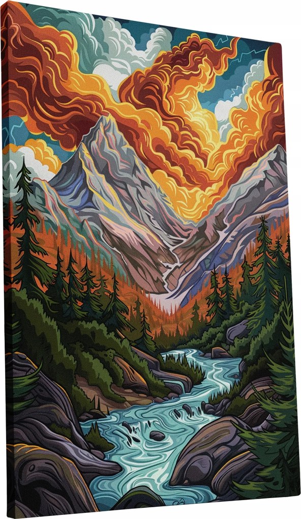 Vászonkép Festői hegyi táj otthon nappali szoba 50x70